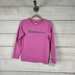 Champion Girl's Active Pink Logo Graphic Sweatshirt Size XL/16
